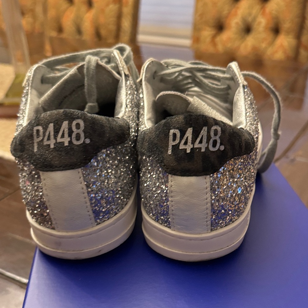 Silver Glitter Women's Sneakers - Picture 4 of 6